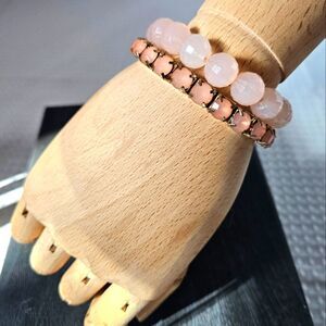 Pair of Peachy Pink Stretch Bracelets